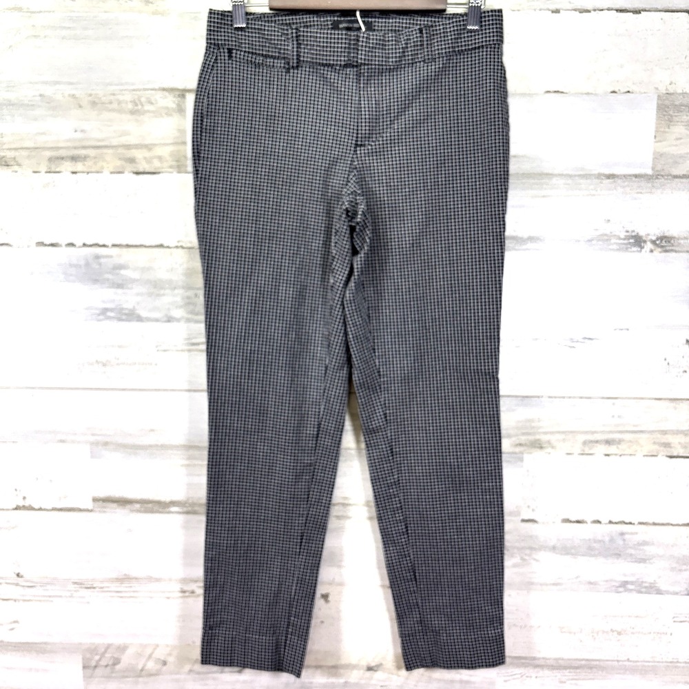Banana Republic Black & White SLOAN Fit Jacquard Windowpane Plaid  Pants Size‎ 6